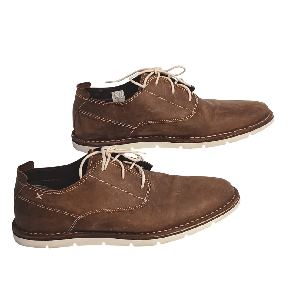 Four Brothers Mens Nubuck Stitch Down Moro Brown Leather Derby Shoes Size 9.5